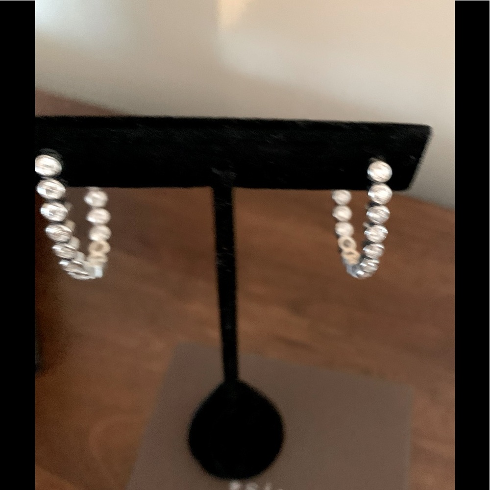 Silpada P2006 CZ .925 sterling silver half hoops